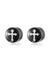 1 Pair Hip-hop Cross Round Skull Enamel Plating Inlay Titanium Steel Zircon Drop Earrings