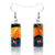 1 Pair Hip-hop Punk Pumpkin Ghost Bat Inlay Stainless Steel Glass Drop Earrings