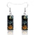 1 Pair Hip-hop Punk Pumpkin Ghost Bat Inlay Stainless Steel Glass Drop Earrings