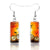 1 Pair Hip-hop Punk Pumpkin Ghost Bat Inlay Stainless Steel Glass Drop Earrings