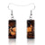 1 Pair Hip-hop Punk Pumpkin Ghost Bat Inlay Stainless Steel Glass Drop Earrings