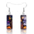 1 Pair Hip-hop Punk Pumpkin Ghost Bat Inlay Stainless Steel Glass Drop Earrings