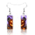 1 Pair Hip-hop Punk Pumpkin Ghost Bat Inlay Stainless Steel Glass Drop Earrings