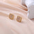 1 Pair Hip-hop Simple Style Shiny Round Square Plating Inlay Copper Zircon Gold Plated Ear Studs