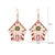 1 Pair IG Style Cute Santa Claus Gingerbread Wreath Enamel Inlay Zinc Alloy Pearl Drop Earrings