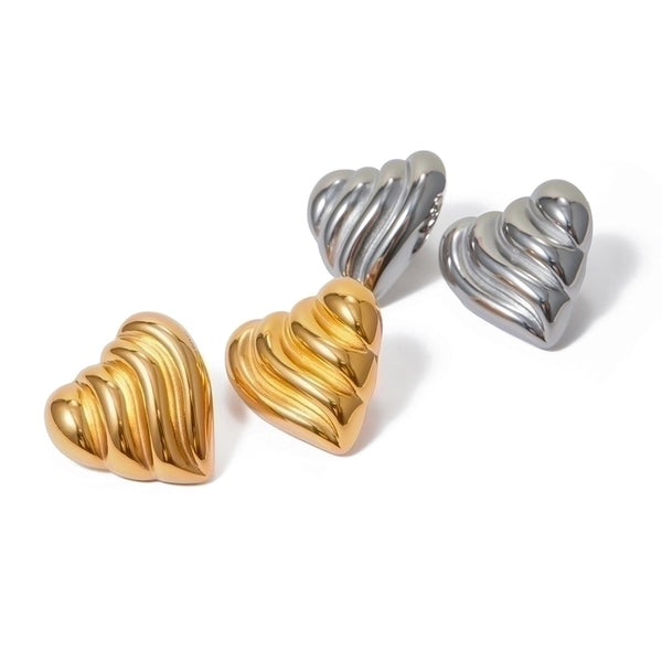 1 Pair IG Style Heart Shape Plating 316 Stainless Steel  Ear Studs