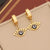 1 Pair Ig Style Devil's Eye Enamel Stainless Steel Drop Earrings