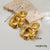 1 Pair Ig Style Retro Leaves Flower Plating Stainless Steel 18k Gold Plated Drop Earrings