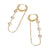 1 Pair Ig Style Round Tassel Plating Inlay Stainless Steel Zircon 14k Gold Plated Earrings