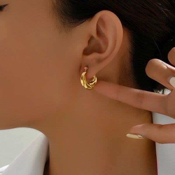 1 Pair Ig Style Simple Style Twist Irregular Plating Stainless Steel 18k Gold Plated Earrings