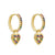 1 Pair Ins Style Fashion Heart Shape Butterfly Plating Inlay Copper Zircon Gold Plated Earrings