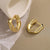 1 Pair Korean Style Geometric Plating Inlay Copper Zircon 18k Gold Plated Hoop Earrings