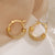 1 Pair Korean Style Geometric Plating Inlay Copper Zircon 18k Gold Plated Hoop Earrings