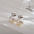 1 Pair Lady Geometric Inlay Stainless Steel Pearl Zircon Ear Studs