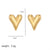 1 Pair Lady Roman Style Heart Shape Plating Stainless Steel 18k Gold Plated Ear Studs