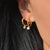 1 Pair Lady Round Titanium Steel Plating Inlay Zircon 18k Gold Plated Earrings