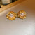 1 Pair Lady Streetwear Geometric Flower Plating Inlay Copper Zircon Earrings