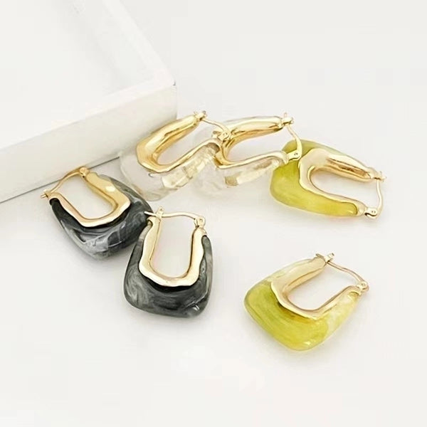 1 Pair Modern Style U Shape Irregular Plating Copper 18k Gold Plated Earrings