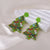 1 Pair Pastoral Christmas Tree Printing Arylic Drop Earrings