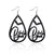 1 Pair Punk Water Droplets Pu Leather Drop Earrings