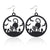 1 Pair Punk Water Droplets Pu Leather Drop Earrings