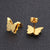 1 Pair Retro Butterfly Titanium Steel Plating Hollow Out Ear Studs