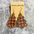 1 Pair Retro Christmas Tree Plaid Wood Drop Earrings