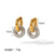 1 Pair Retro Circle Polishing Plating Inlay Stainless Steel Zircon 18k Gold Plated Earrings