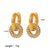 1 Pair Retro Circle Polishing Plating Inlay Stainless Steel Zircon 18k Gold Plated Earrings