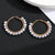 1 Pair Retro Geometric Handmade Stainless Steel Natural Stone Earrings