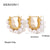 1 Pair Retro Geometric Pearl Stainless Steel Hoop Earrings