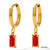 1 Pair Retro Geometric Stainless Steel Inlay Zircon Drop Earrings