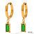 1 Pair Retro Geometric Stainless Steel Inlay Zircon Drop Earrings