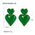 1 Pair Retro Heart Shape Enamel Plating Stainless Steel 18k Gold Plated Drop Earrings