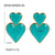 1 Pair Retro Heart Shape Enamel Plating Stainless Steel 18k Gold Plated Drop Earrings