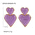 1 Pair Retro Heart Shape Enamel Plating Stainless Steel 18k Gold Plated Drop Earrings