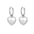 1 Pair Retro Heart Shape Inlay Titanium Steel Zircon Drop Earrings