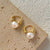 1 Pair Retro Lady Geometric Plating Imitation Pearl Copper Earrings