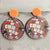 1 Pair Retro Pumpkin Spider Wood Earrings