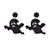 1 Pair Retro Punk Pumpkin Bat Ghost Printing Arylic Drop Earrings