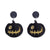 1 Pair Retro Punk Pumpkin Bat Ghost Printing Arylic Drop Earrings