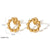 1 Pair Retro Quadrilateral Round Heart Shape Polishing Plating Stainless Steel 18k Gold Plated Earrings