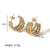 1 Pair Retro Roman Style C Shape Polishing Plating Stainless Steel 18k Gold Plated Ear Studs