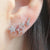 1 Pair Retro Round Inlay Stainless Steel Zircon Ear Studs