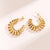 1 Pair Retro Simple Style C Shape Plating Stainless Steel 18k Gold Plated Hoop Earrings