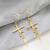 1 Pair Retro Simple Style Cross Letter Titanium Steel Drop Earrings