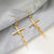 1 Pair Retro Simple Style Cross Letter Titanium Steel Drop Earrings