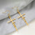 1 Pair Retro Simple Style Cross Letter Titanium Steel Drop Earrings