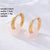 1 Pair Retro Minimalist Round Plating 304 Stainless Steel Natural Stone Gold Plated Earrings