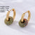 1 Pair Retro Minimalist Round Plating 304 Stainless Steel Natural Stone Gold Plated Earrings